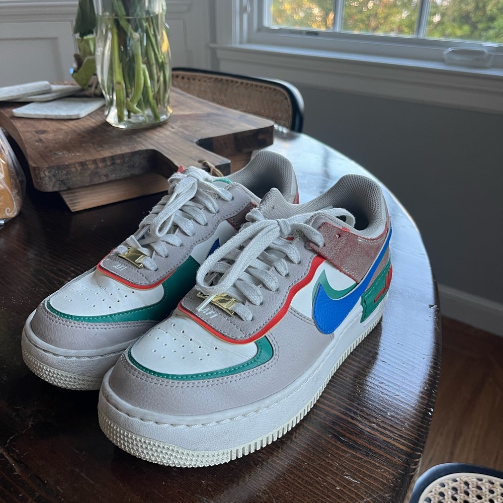 Green blue and Orange Nika Air Forces